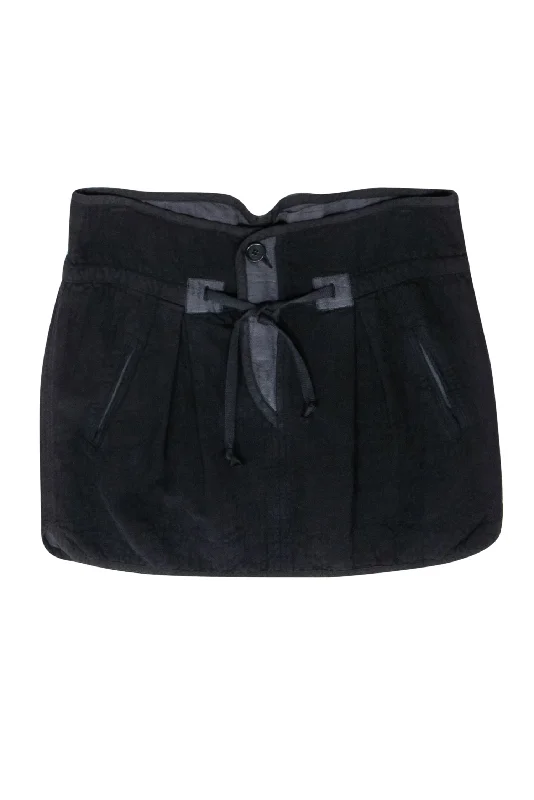 Unmissable Offers Await!Isabel Marant Etoile - Navy Drawstring Button Front Miniskirt Sz 0