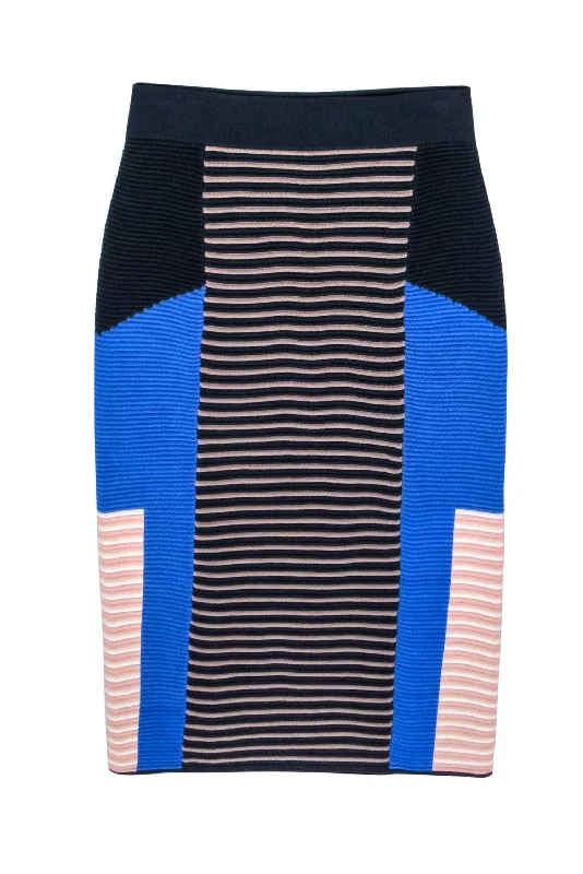 Special Offer – Act Fast!Jonathan Simkhai - Multicolored Chunky Ribbed Knit Midi Pencil Skirt Sz L