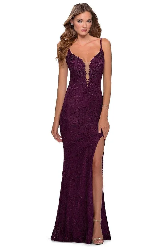 Get More, Spend Less – Shop Now!La Femme - 28556 Beaded Lace Plunging V-Neck Sheath Dress Get More, Spend Less – Shop Now!La Femme - 28556 Beaded Lace Plunging V-Neck Sheath Dress
