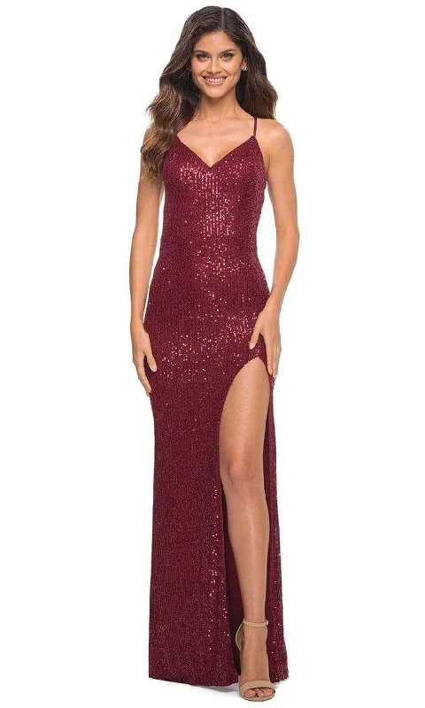 Limited Edition, Limited Price!La Femme - 30287 Crisscross Back Sequin Gown