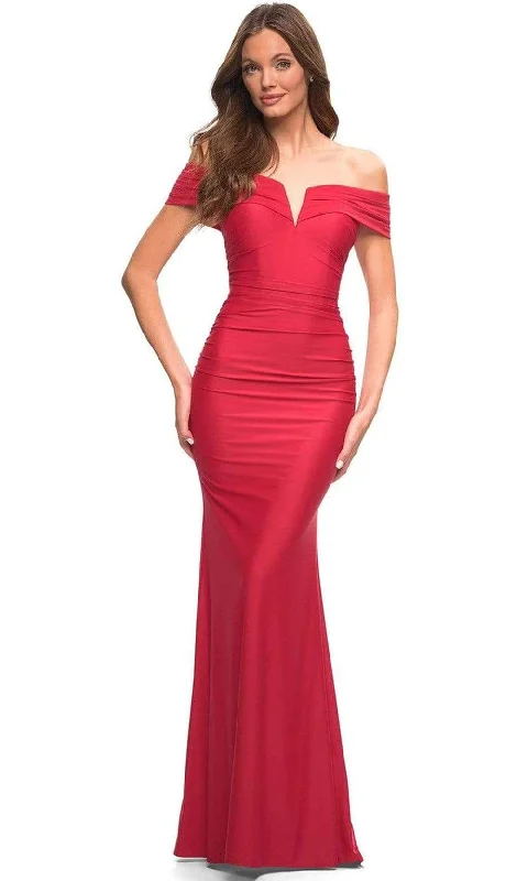 Limited-Time Price Drop!La Femme - 30582 Off Shoulder Ruched Gown