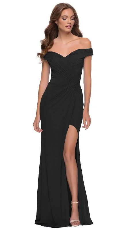 Sale Alert – Get Ready to Shop!La Femme - V-Neck Fitted Sheath Gown With Slit 29756SC Sale Alert – Get Ready to Shop!La Femme - V-Neck Fitted Sheath Gown With Slit 29756SC