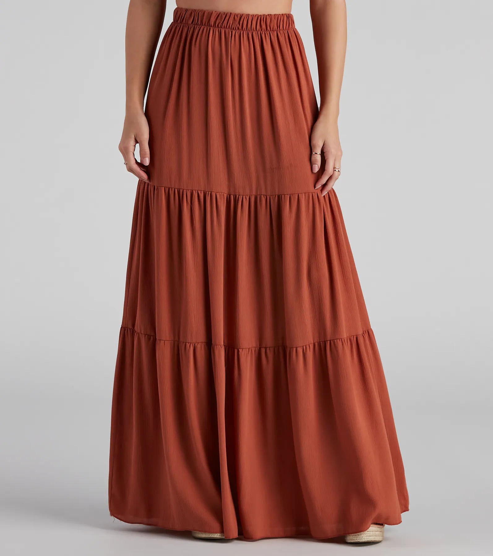 Enjoy Huge Discounts Now!Let's Get Together Tiered Maxi Skirt