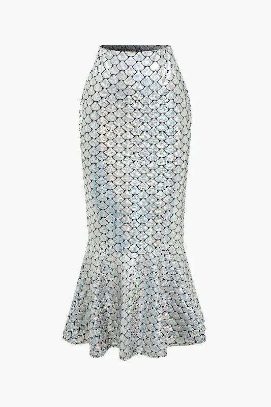 Huge Price Cuts Await!Snakeskin Mermaid Midi Skirt
