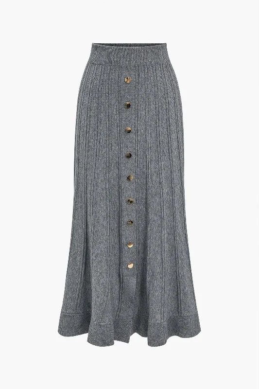 Enjoy Huge Discounts Now!Button Metallic High Waist Skirt