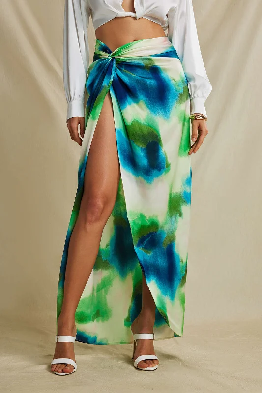 Snag the Best Prices Now!Tie Dye Twist Split Midi Skirt