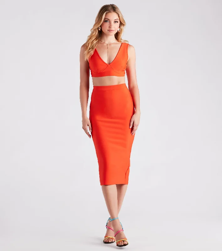 Savings You Can’t Ignore!Meet Your Match Bandage Midi Skirt