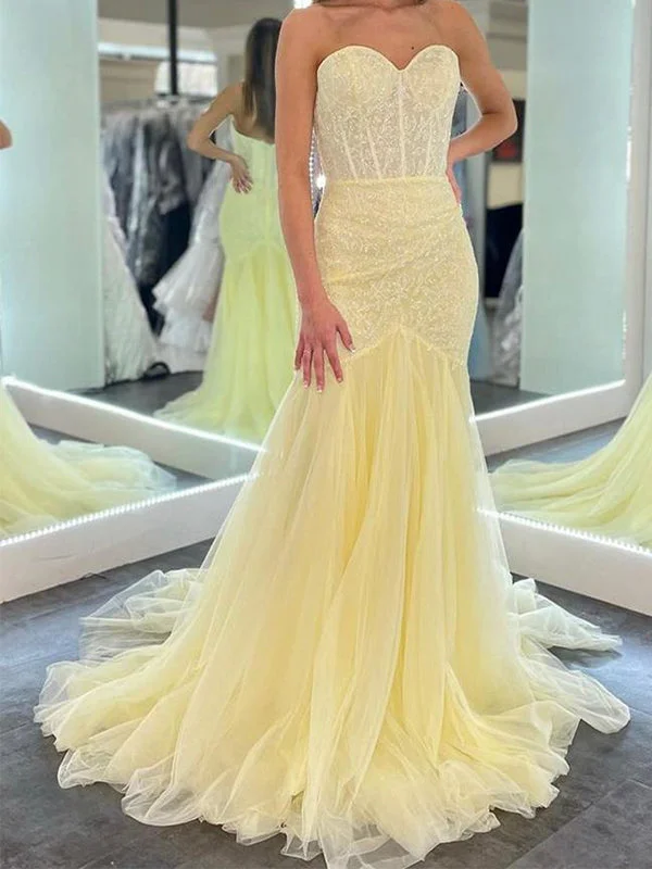Your Favorite Items on Sale Now!Mermaid Yellow Strapless Elegant Modest Formal Long Evening Prom Dresses PD289 Your Favorite Items on Sale Now!Mermaid Yellow Strapless Elegant Modest Formal Long Evening Prom Dresses PD289