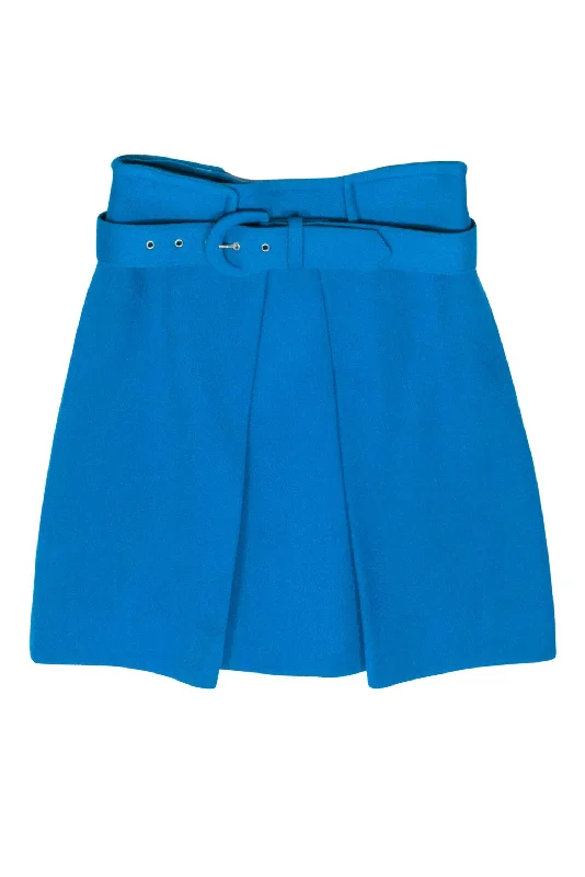 Steals and Deals Await!Milly - Teal Wool Pleated Belted Skirt Sz 2