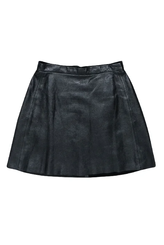Exclusive Offers You’ll Love!Muubaa - Black Leather A-line Skirt Sz 8