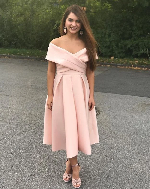 Save Up to 50% Off!Pink off the shoulder fashion Prom Dress    cg20481
