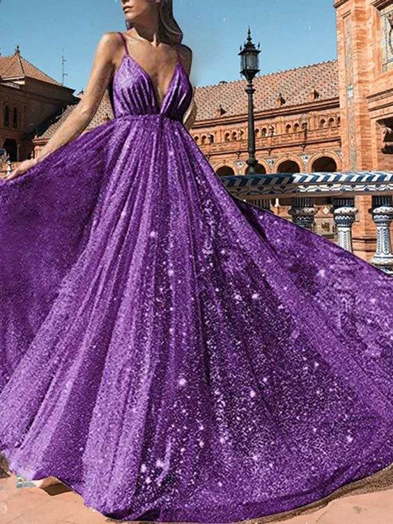 Best Offers of the Month!Purple Patchwork Sequin Grenadine Shoulder-Strap V-neck Sleeveless Big Swing Glitter Sparkly Birthday Party Prom Maxi Dress cg12299 Best Offers of the Month!Purple Patchwork Sequin Grenadine Shoulder-Strap V-neck Sleeveless Big Swing Glitter Sparkly Birthday Party Prom Maxi Dress cg12299