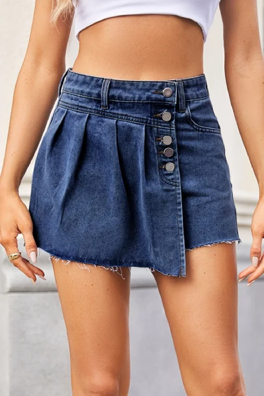 Your Exclusive Offer Awaits!Raw Hem Denim skort