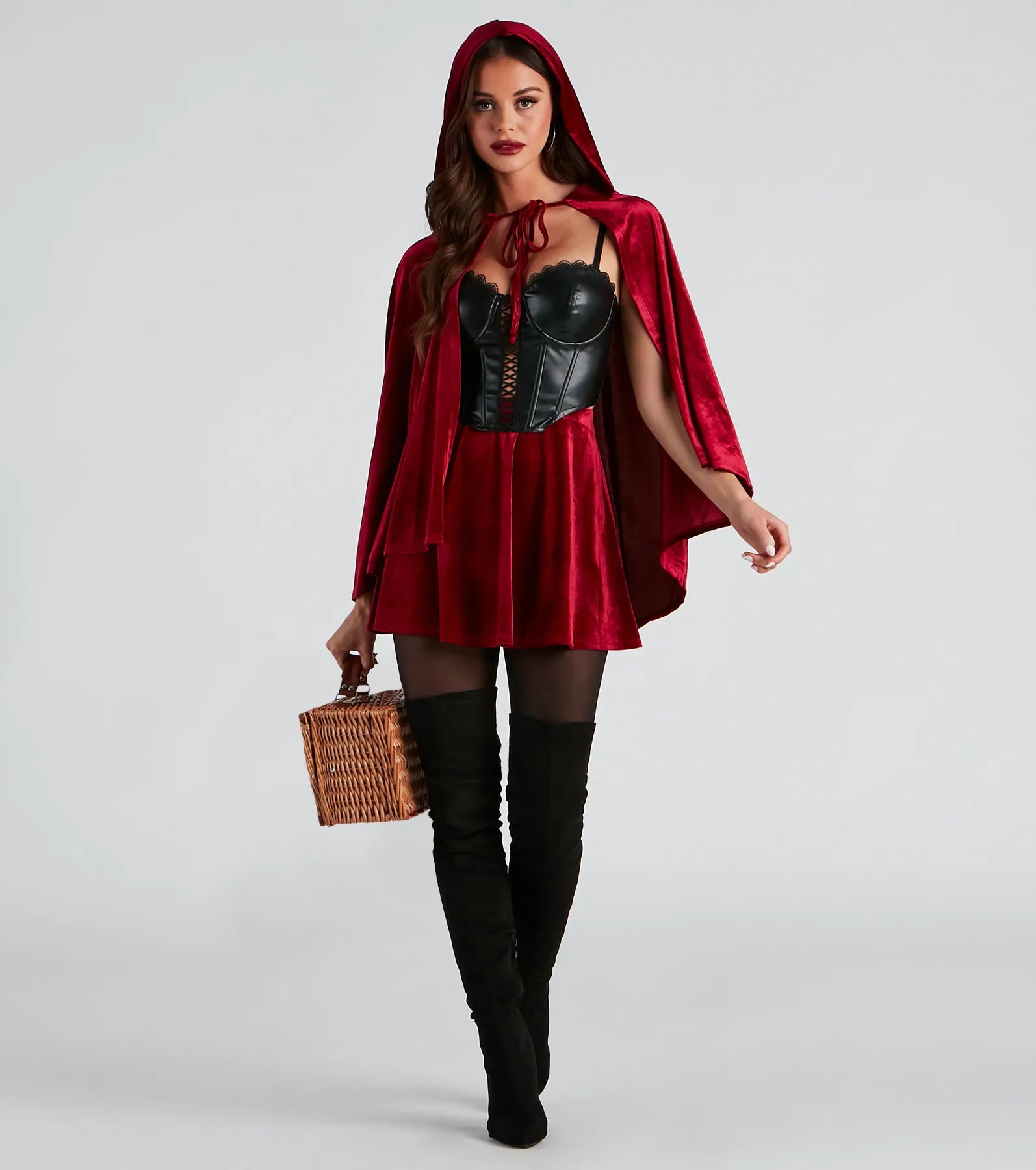 New Discounts Just Dropped!Ready To Twirl Velvet Skater Skirt