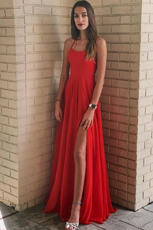 Today Only – Don’t Miss It!Red Long Maxi Dress with Side Slit Formal Prom Gowns