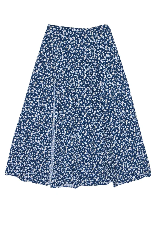Your Dream Deal is Here!Reformation - Blue & White Floral Midi Skirt w/ Side Slit Sz 0 Your Dream Deal is Here!Reformation - Blue & White Floral Midi Skirt w/ Side Slit Sz 0
