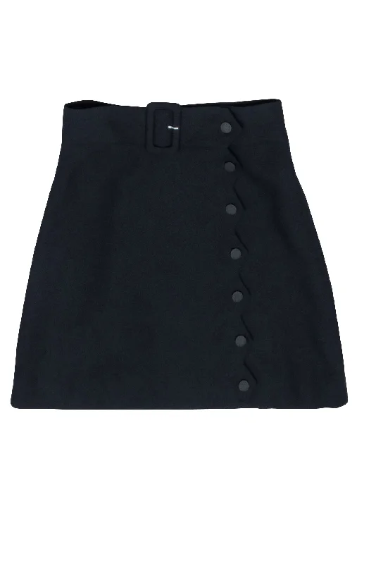 Best Price of the Season!Sandro - Navy Snap Button Wrap Skirt Sz 4