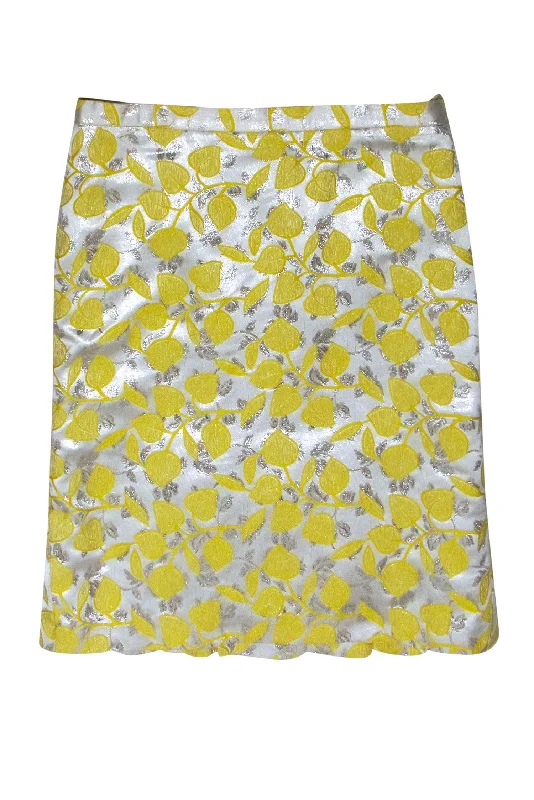 Special Discounts Inside!Moschino - Yellow, Beige, & Silver Metallic Print Skirt Sz 10 Special Discounts Inside!Moschino - Yellow, Beige, & Silver Metallic Print Skirt Sz 10