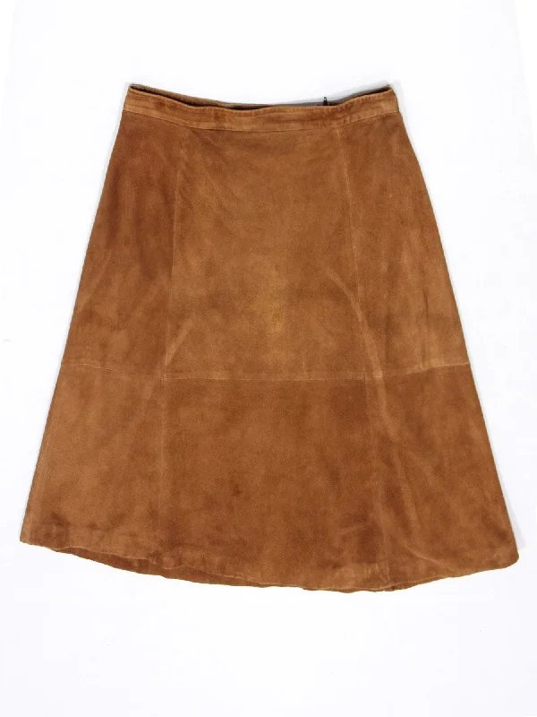 Hot Deals You Can’t Resist!Max Mara - Tan Suede Midi-Length Skirt Sz 12