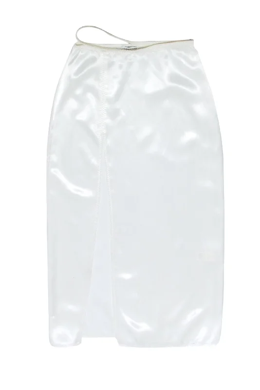 Your Favorite Sale is Back!Anna October - White Open Side Slip-Style Skirt w/ Slit Sz M Your Favorite Sale is Back!Anna October - White Open Side Slip-Style Skirt w/ Slit Sz M