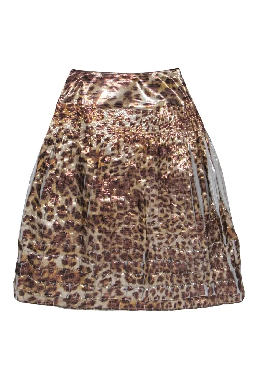 The Sale You’ve Been Waiting For!St. John - Brown & Beige Metallic Leopard Print Pleated Midi Skirt Sz 4 The Sale You’ve Been Waiting For!St. John - Brown & Beige Metallic Leopard Print Pleated Midi Skirt Sz 4