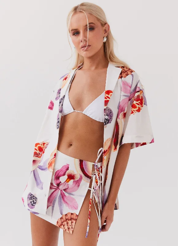 Price Drops You’ll Love!Summer Retreat Linen Mini Skirt - Seaside Bouquet