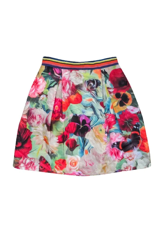One Day Only – Huge Savings!Ted Baker - Multicolor Swirly Floral Print Pleated Flare Skirt Sz 8 One Day Only – Huge Savings!Ted Baker - Multicolor Swirly Floral Print Pleated Flare Skirt Sz 8