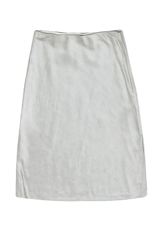 Your Best Deals Are Here!Theory - Light Grey Satin Midi Skirt Sz S