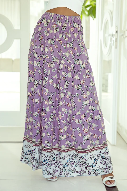 Crazy Discounts Inside!Tiered Printed Elastic Waist Skirt