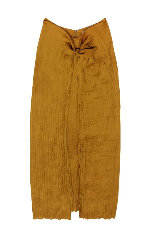 Your Dream Deal is Here!Vince - Mustard Yellow Pleated Midi Skirt Sz XS