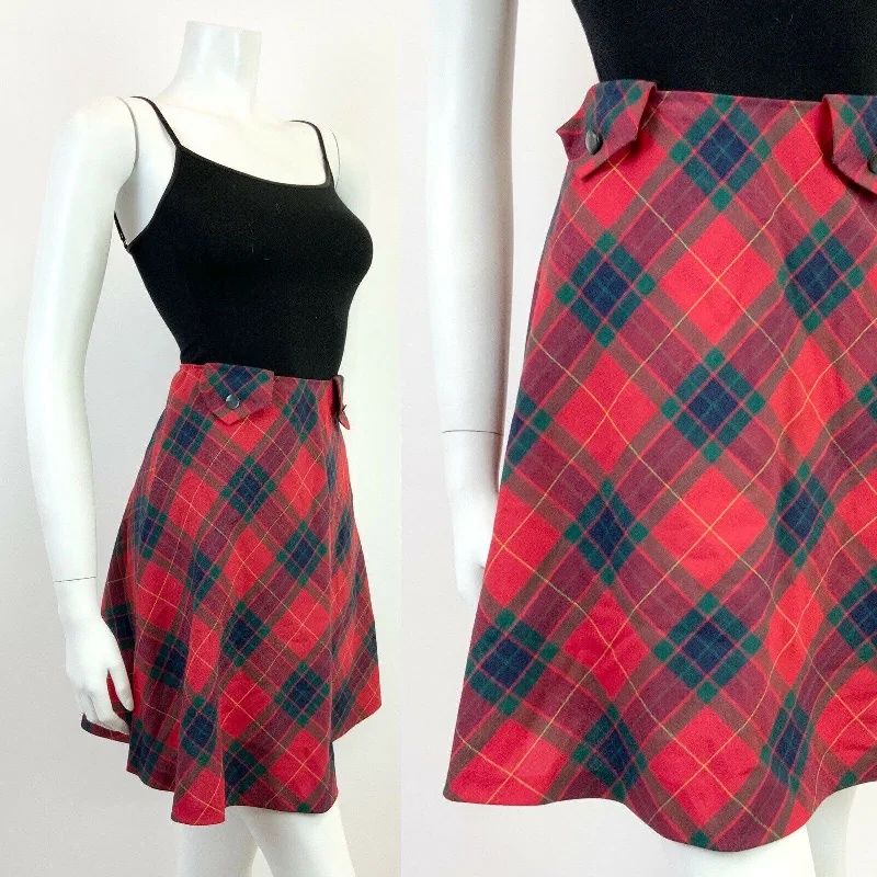 Your Wallet Will Thank You!VINTAGE 60s 70s RED GREEN BLUE TARTAN CHECKED MOC CIRCLE SHORT SKIRT 8 Your Wallet Will Thank You!VINTAGE 60s 70s RED GREEN BLUE TARTAN CHECKED MOC CIRCLE SHORT SKIRT 8