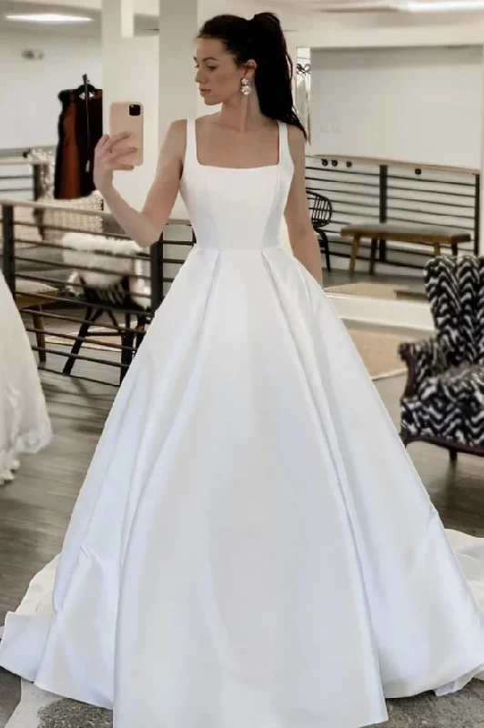 Crazy Discounts Inside!White satin long A line prom dress white evening dress cg20520 Crazy Discounts Inside!White satin long A line prom dress white evening dress cg20520