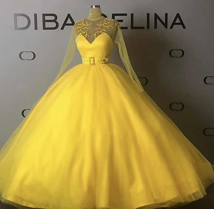 Unmissable Offers Await!Yellow Ball Gown Prom Dresses Jewel Neck Tulle Pearls Belt Long Sleeve Evening Gowns Floor Length Sweet 16 Dress cg20541 Unmissable Offers Await!Yellow Ball Gown Prom Dresses Jewel Neck Tulle Pearls Belt Long Sleeve Evening Gowns Floor Length Sweet 16 Dress cg20541