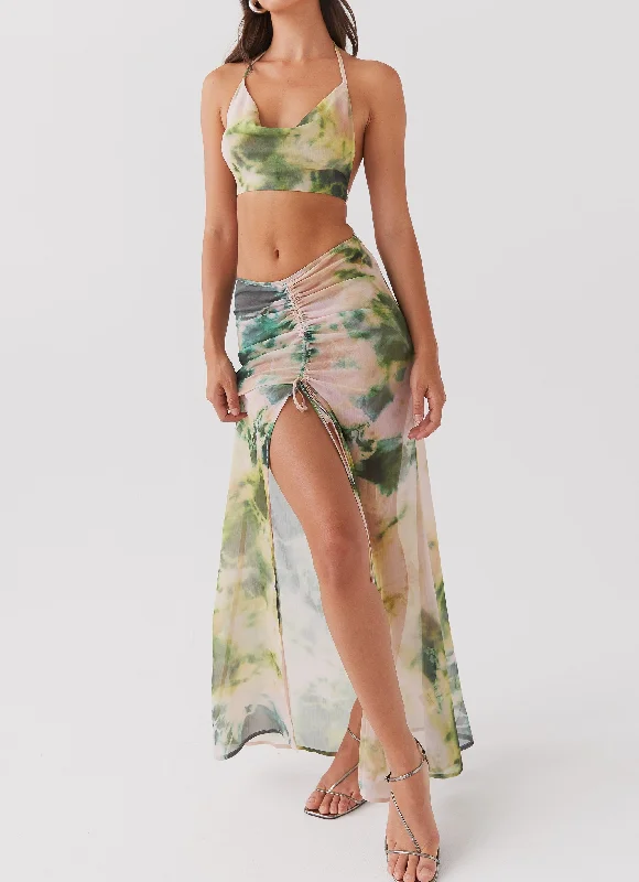 The Best Offers Are Here!Zenta Ruched Maxi Skirt - Rainforest