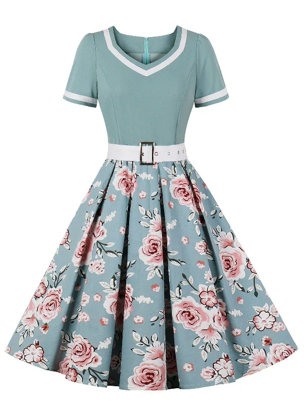 Everything Must Go!1950s Floral Patchwork Swing Dress