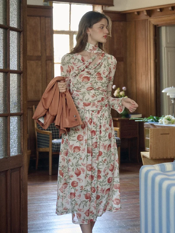 Exclusive Deals Just for You!Alexa Romantic Pomegranate Print Dress