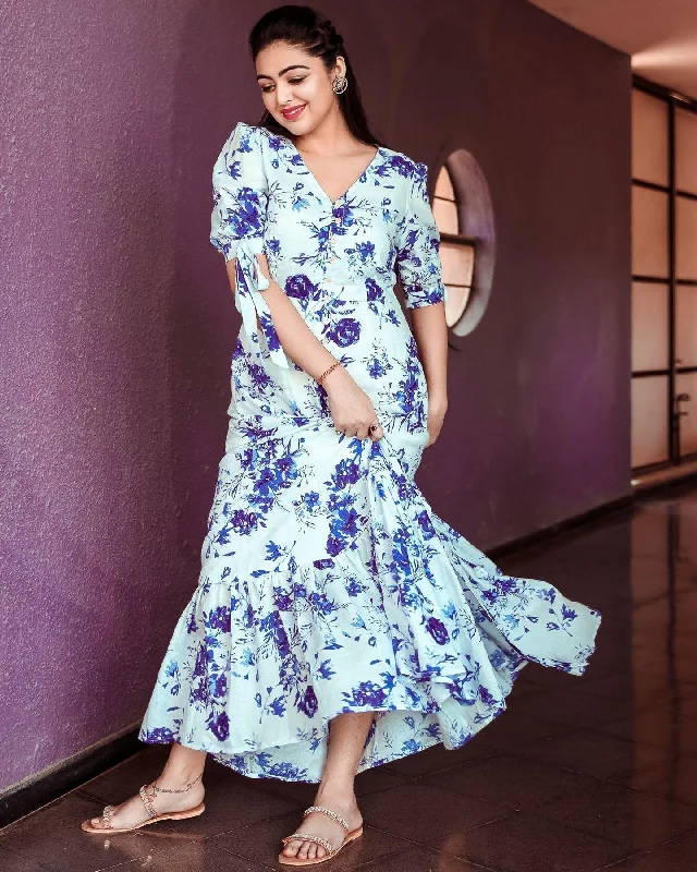 Savings You Can’t Ignore!Blue Floral Maxi
