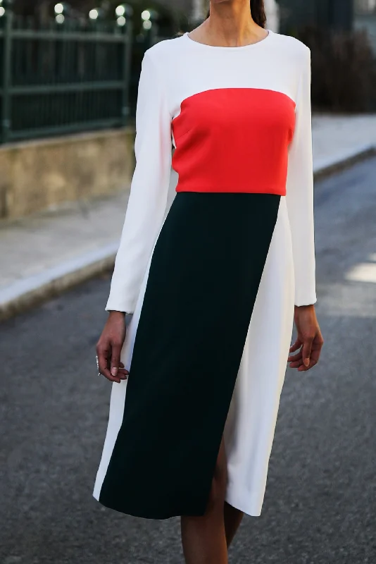 Don't Miss Out!Color Blocked Asymmetrical Dress