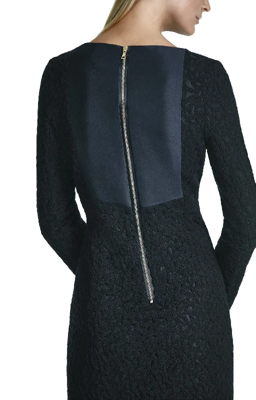 One Click Away from Big Savings!Demi Boat Neck Dress with Back Insert Detail