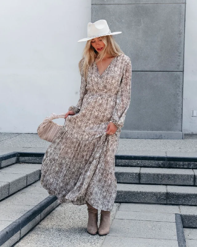 Flash Deals – Act Quickly!Cream Print Smocked Maxi Dress
