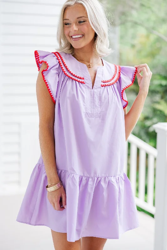 Only a Few Left – Order Now!Dreaming Of The Days Lilac Purple Babydoll Dress