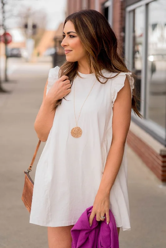 Massive Price Cuts!Flutter Trim Babydoll Dress