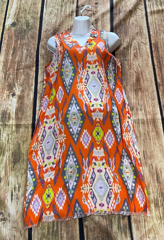 Act Fast – Limited Time Savings!Ikkat Orange Sleeveless Dress