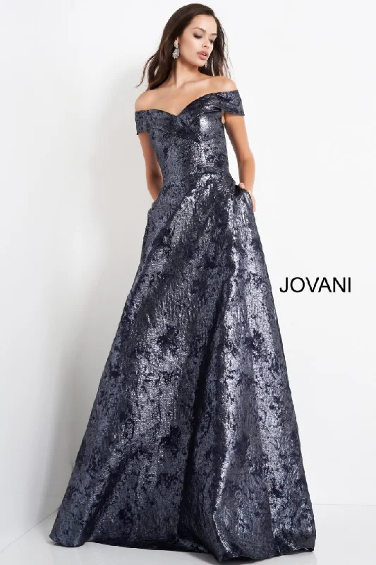 Find the Best Deals Here!Jovani 03674 Long A Line Metallic Formal Prom Dress
