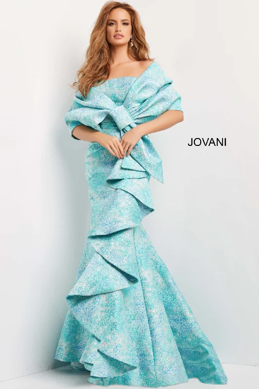 Shop Before It’s Gone!Jovani 08093 Long Mermaid Ruffle Formal Evening Prom Dress