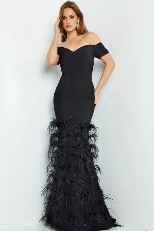 Sale Alert – Get Ready to Shop!Jovani 08384 Long Feather Mermaid Formal Evening Dress