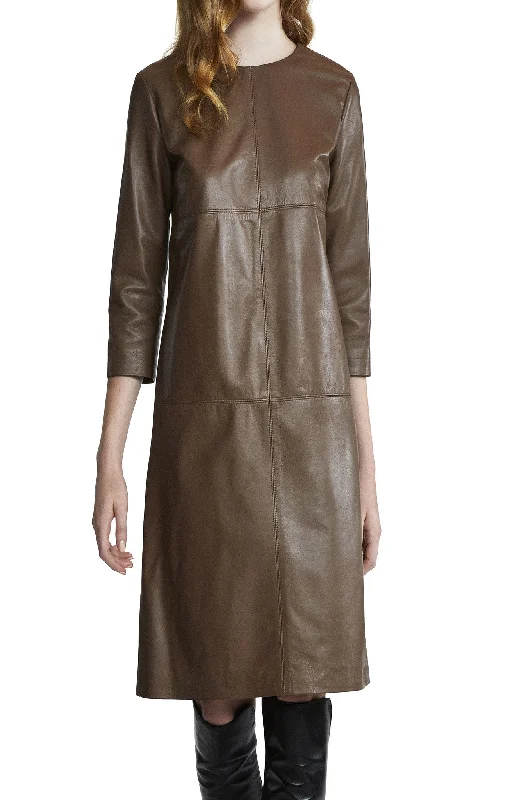 Get Ready to Save!Leather Block Dress