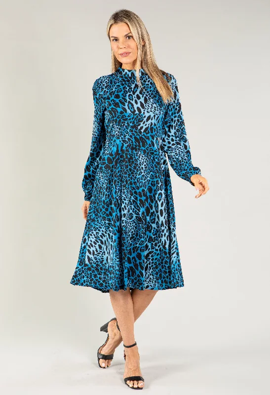 Get More, Spend Less – Shop Now!Leopard Print High Neck Dress