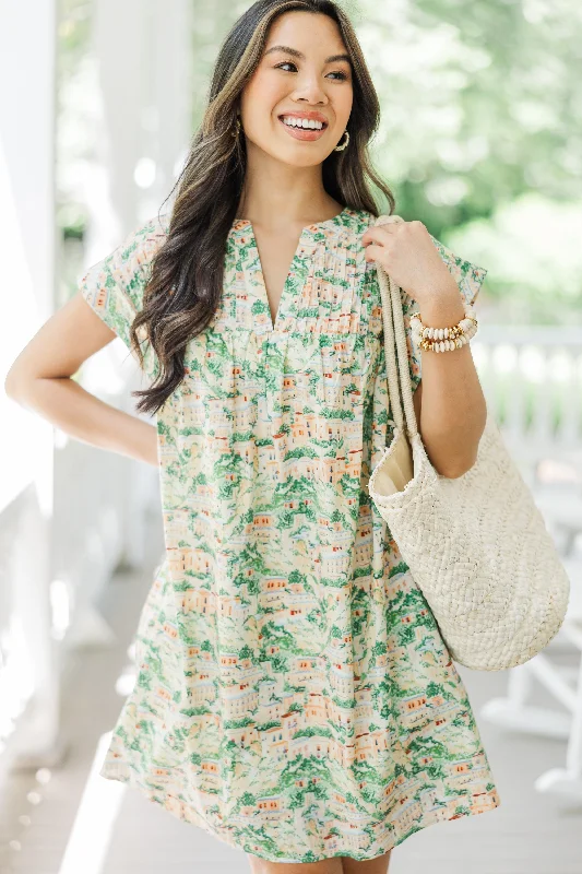 Great Deals, Just for You!Live The Life Green Toile Dress
