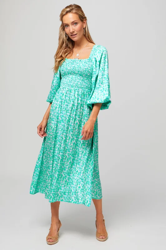 Score Big Savings Today!Nancy Tencel Dress | Meadow Bloom Green